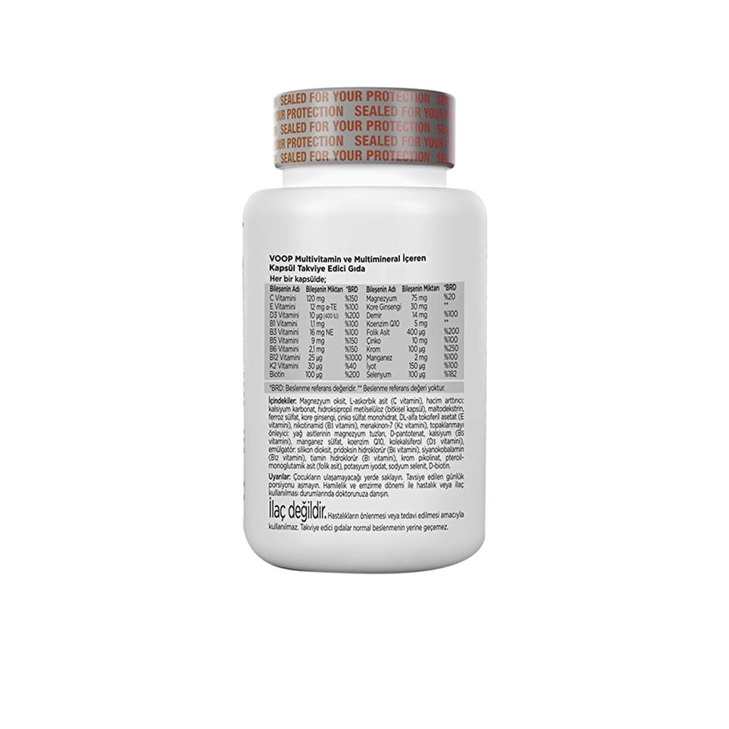 Voop Multivitamin & Mineral Daily Supplement 30 Capsules