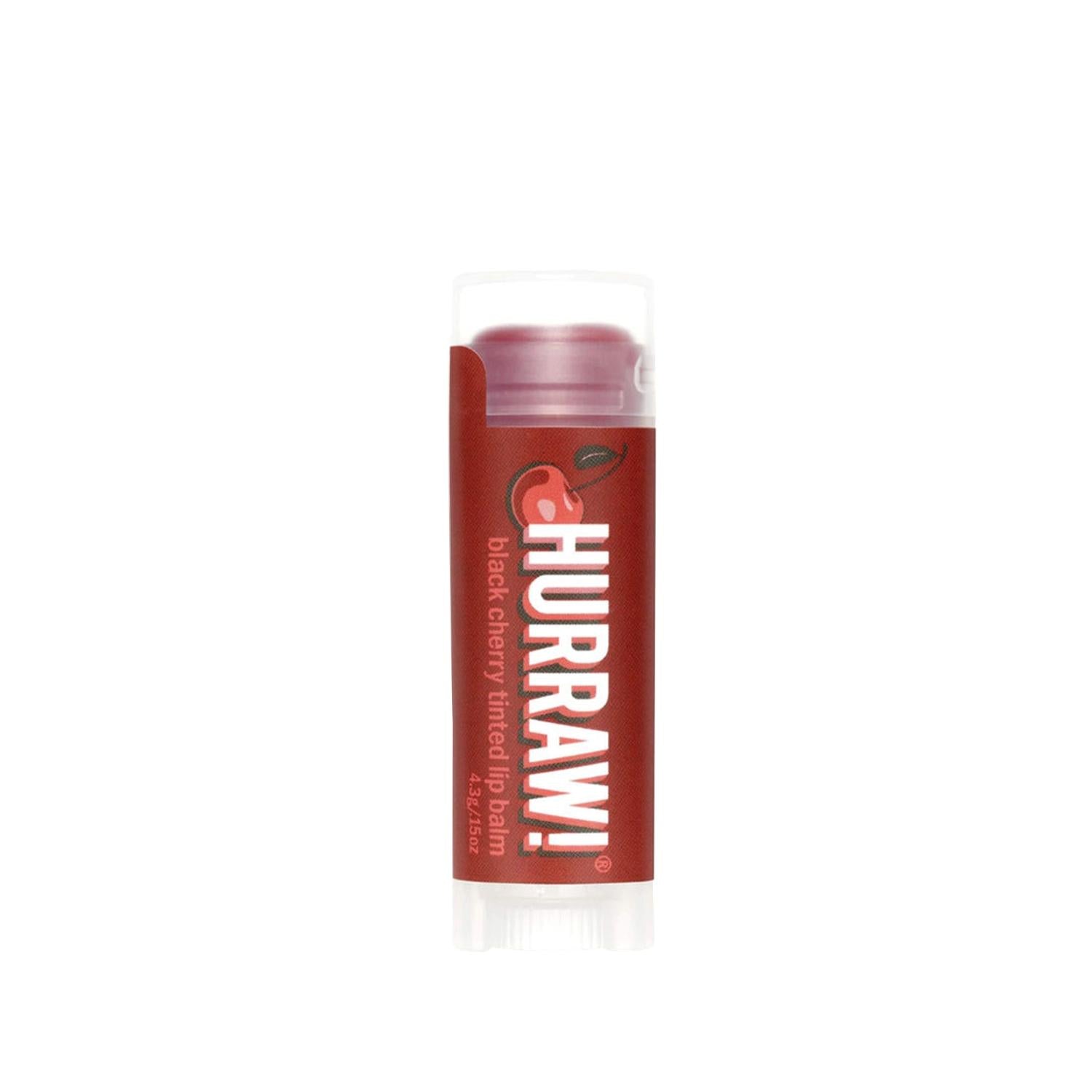 Hurraw Black Cherry Tinted Lip Balm - Natural & Organic Lip Care with Subtle Tint