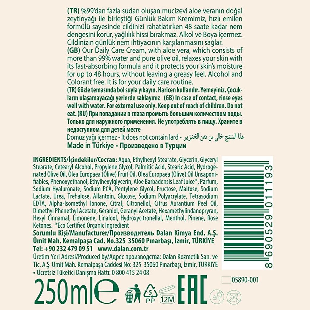 Dalan d'Olive Aloe Vera Body Cream for Soothing Hydration 250ml