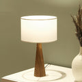 Homing Lucca Fabric Table Lamp Shade - Wooden Body, Soft Lighting, E27 Socket