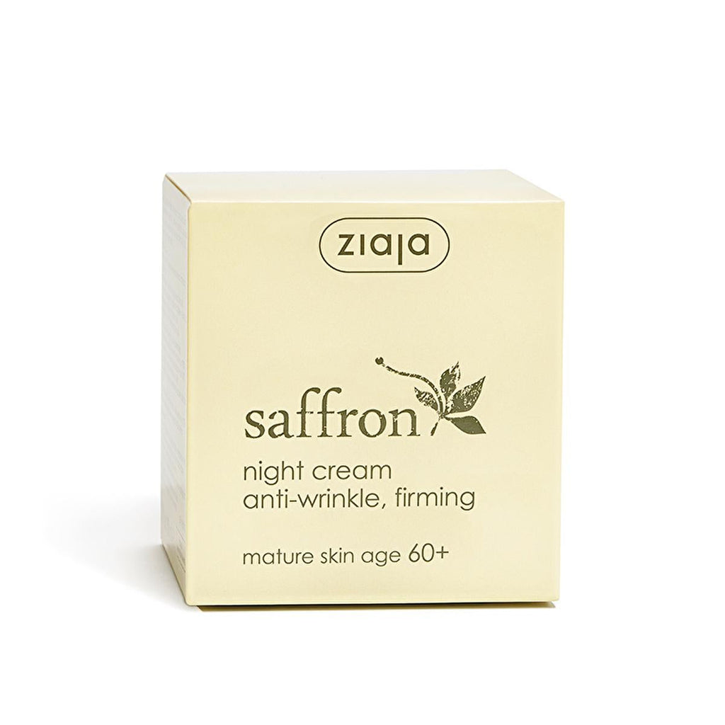 Ziaja Safran: Anti-Wrinkle Night Cream 60+ - Firming, Vegan, Collagen & Hyaluronic Acid - Reduce Wrinkles & Restore Youthful Skin