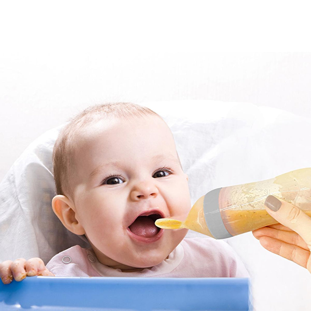 Babyjem Baby Squeeze Spoon - BPA-Free, One-Handed Feeding, Silicone Baby Feeding Utensils, Baby Feeding Accessories, Baby Feeding Spoon