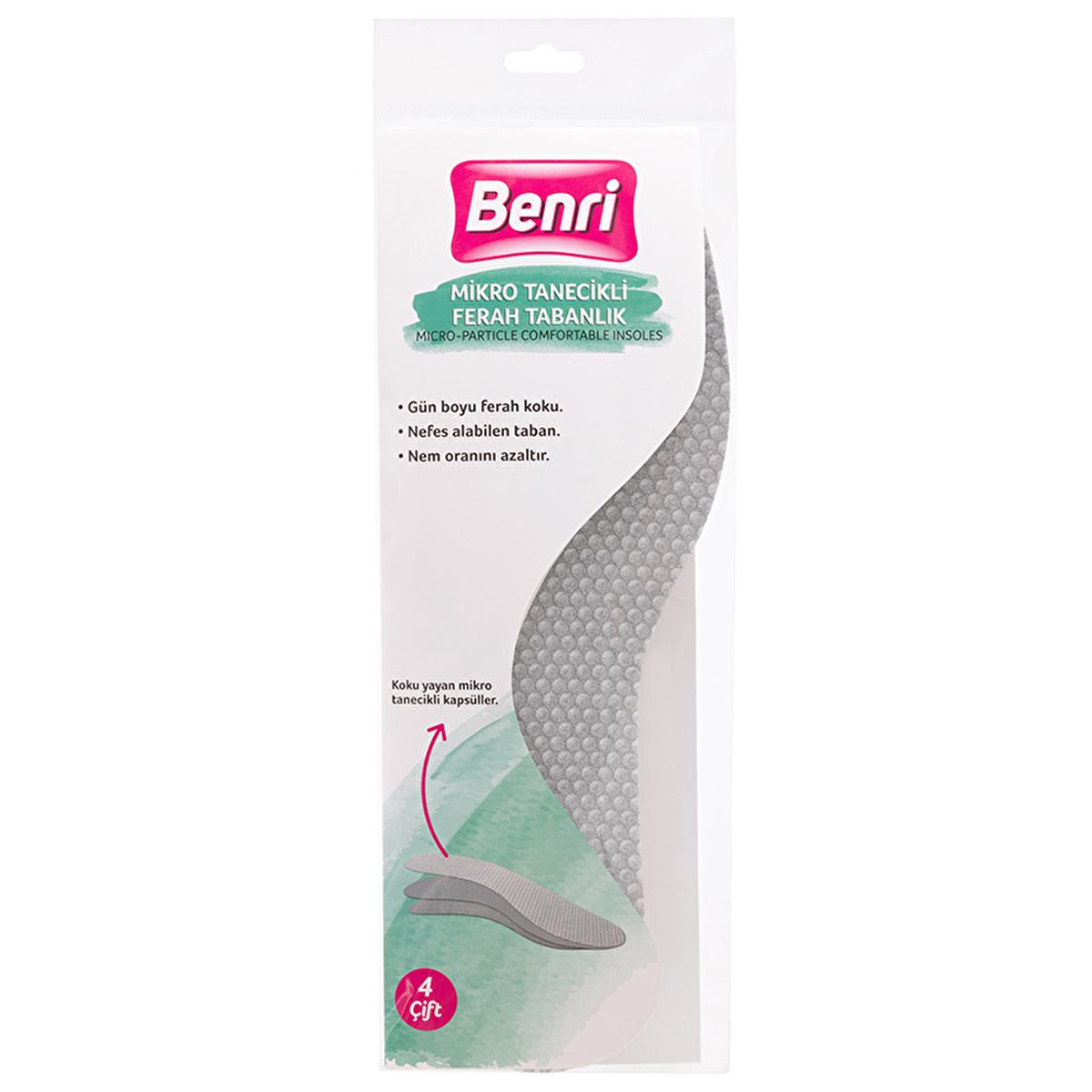 Benri Fresh Insoles - 4 Pairs, Breathable, Odor Control, Comfortable Footwear Accessories