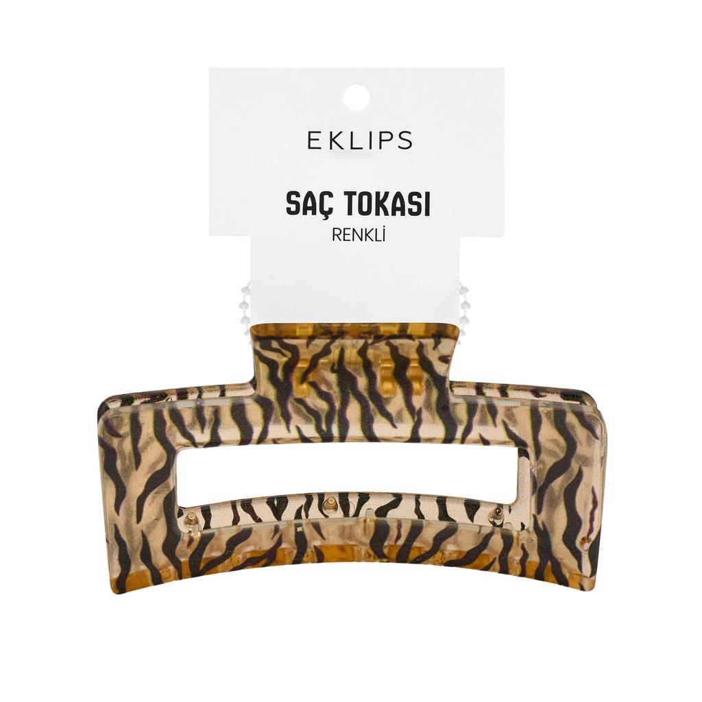 Eklips Zebra Rectangular Claw Clip Yellow Hair Accessory