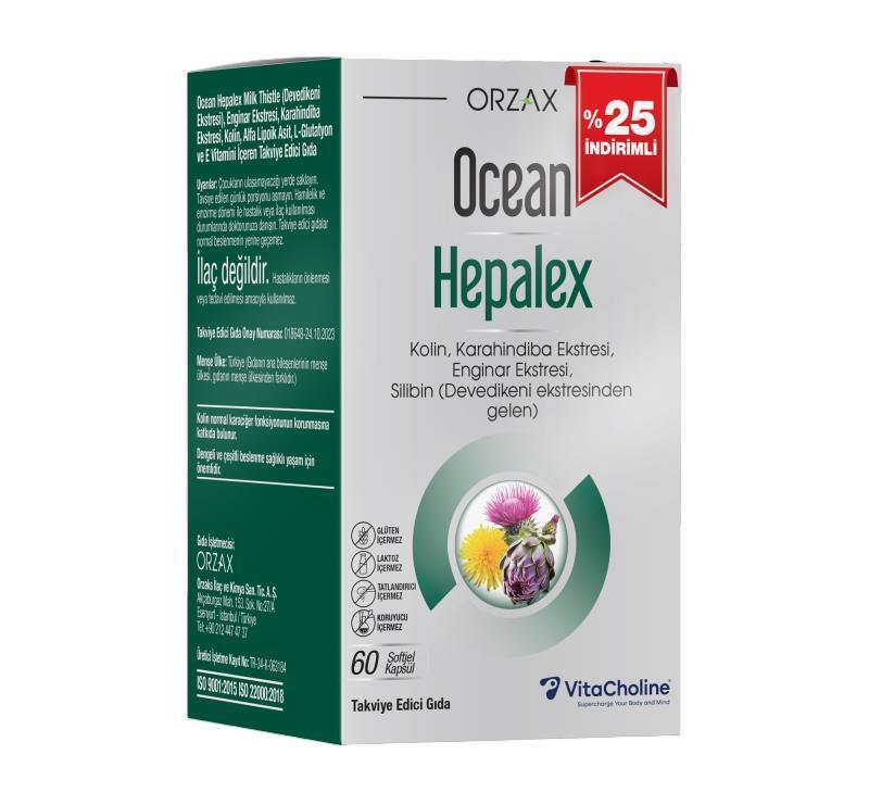 Ocean Hepalex Omega-3 Softgels - 60 Count Value Pack - High Absorption