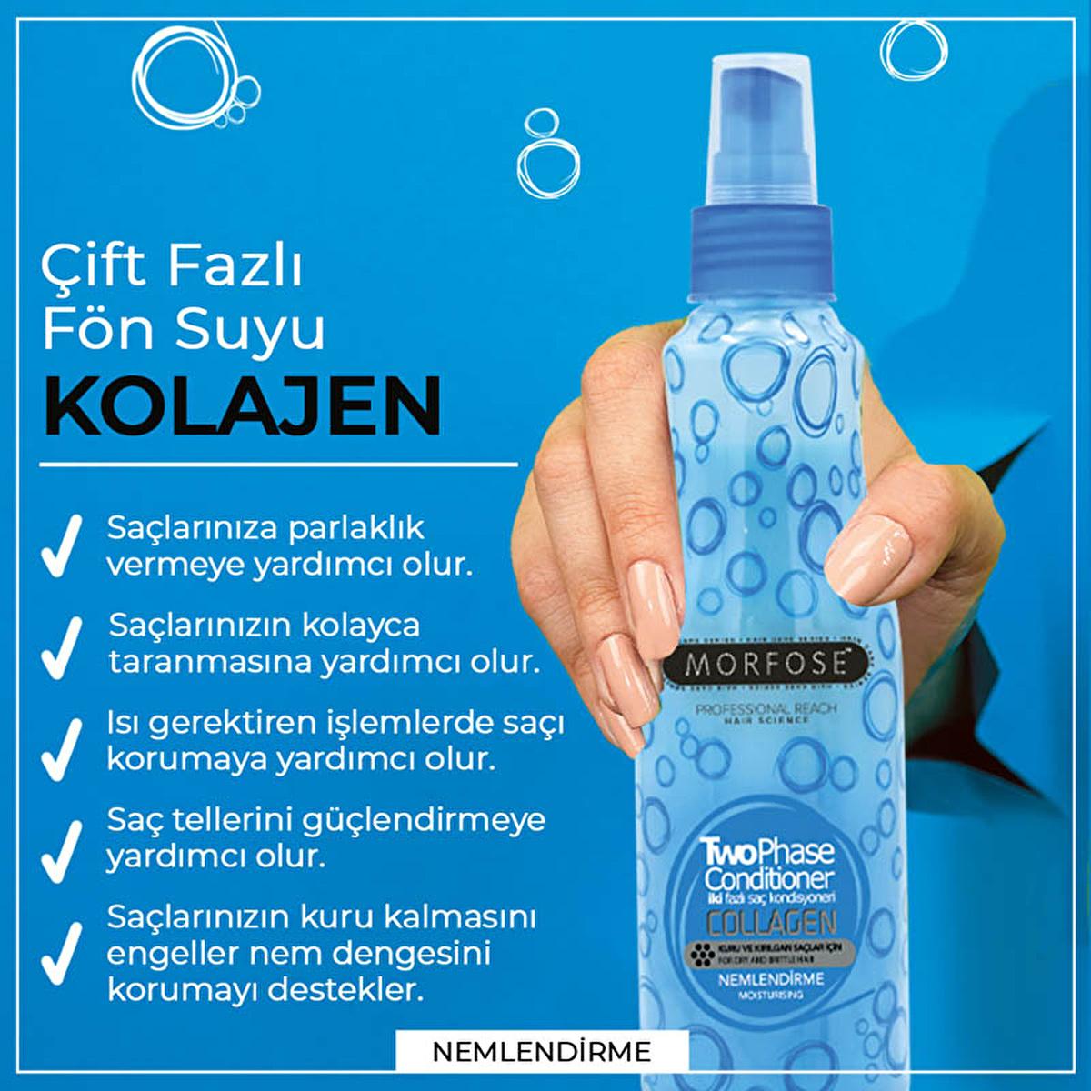 Morfose Collagen Double Phase Hair Serum - 7.44 fl oz, Heat Protectant & Softening Hair Care