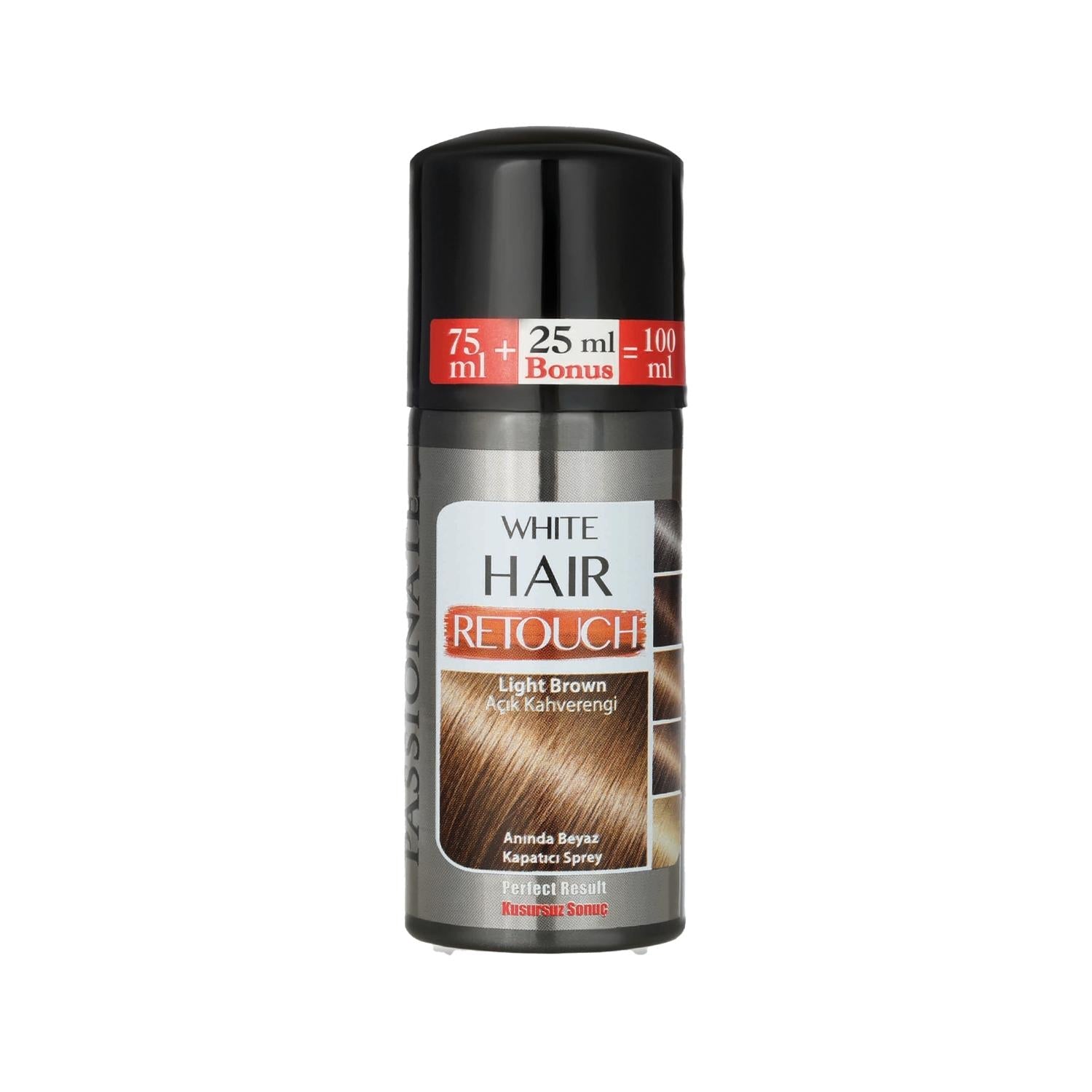 Passionate Instant Whitening Spray Light Brown 100ml - Temporary Stain Cover-Up Cosmetic