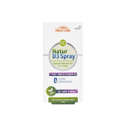 New Life Natur Vitamin D3 Spray 1000 IU - Vegan & Vegetarian Friendly Dietary Supplement