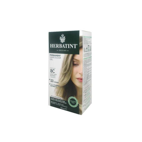 Herbatint Hair Dye - Natural Light Ash Blonde Color, Ammonia-Free, Paraben-Free, Herbal Hair Color for Gray Coverage, 8C