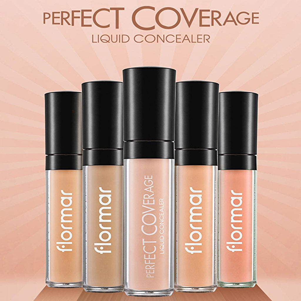 Flormar Perfect Coverage Liquid Concealer - Natural Finish, Lightweight, Skincare Benefits