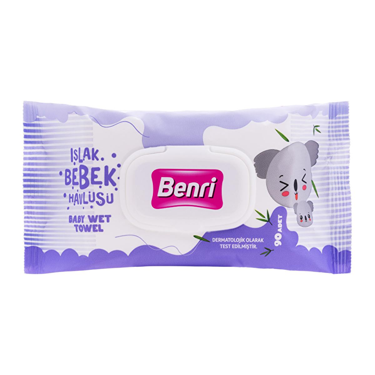 Benri Dermatologically Tested Baby Wet Wipes 90 Count - Gentle, Convenient Baby Care Essentials