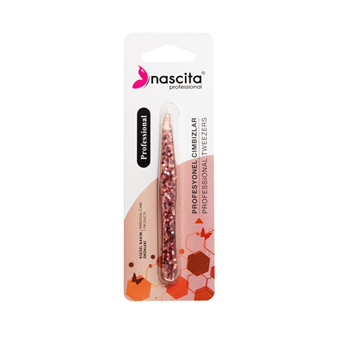 Nascita Precision Eyelash Tweezers - Angled Tip for Perfect Eyebrow Shaping & Hair Removal - Durable & Portable