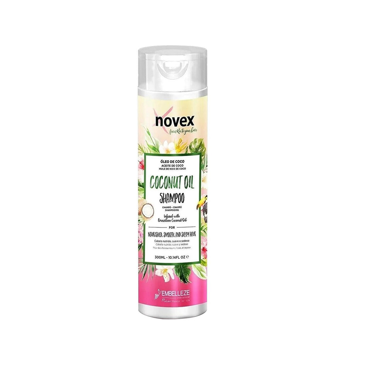 Novex Coconut Oil Shampoo - Nourishing, Repairing, Anti-Breakage Hair Care for Damaged Hair - 10.14 fl oz