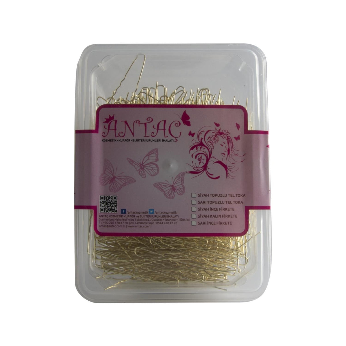 Antaç Yellow Thin Hairpin (Firkete) - 200g, Gentle Hair Styling Accessory for Long Hair