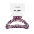 Eklips Purple Zebra Oval Claw Clip for Secure Hair Styling
