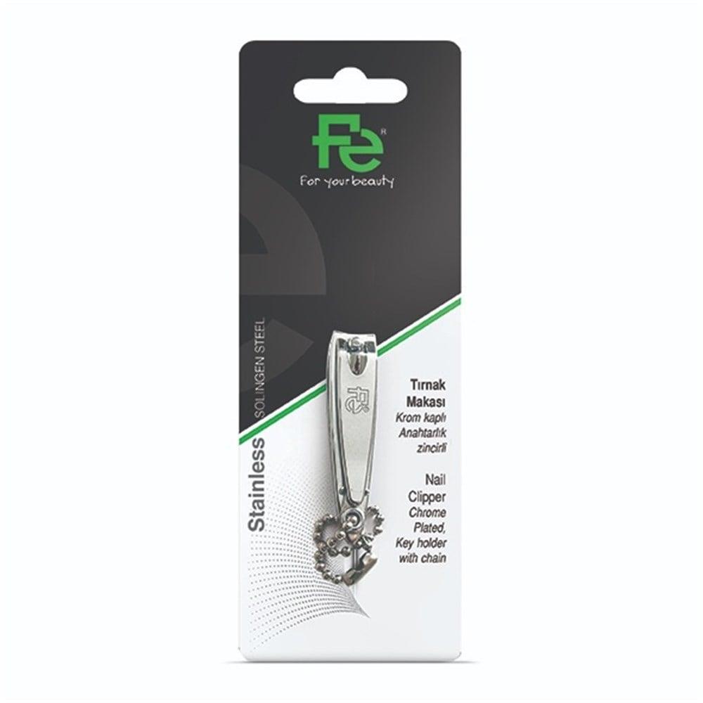 Fe Nail Clippers - Chrome-plated Nail Clippers with Nail File & Keychain