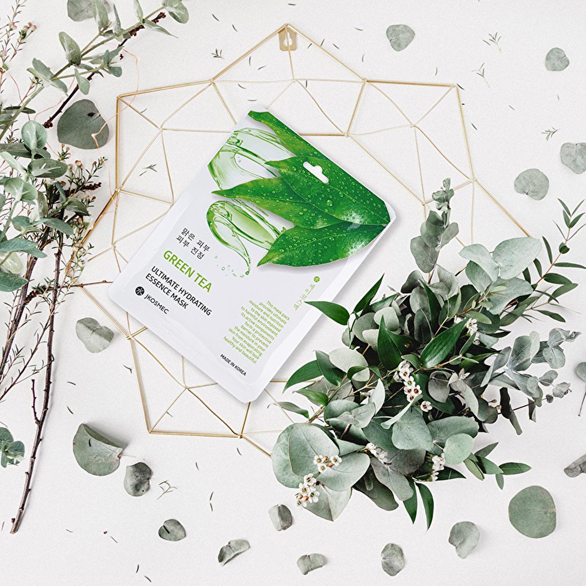 JKosmec Hydrating Green Tea Face Mask - Moisturizing & Toner for All Skin Types | 25 ml