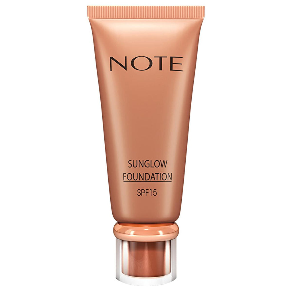 Note Sunglow Foundation: Radiant Bronzing Foundation with Vitamin E & SPF 15 - Paraben-Free, Non-Comedogenic for Healthy, Glowing Skin