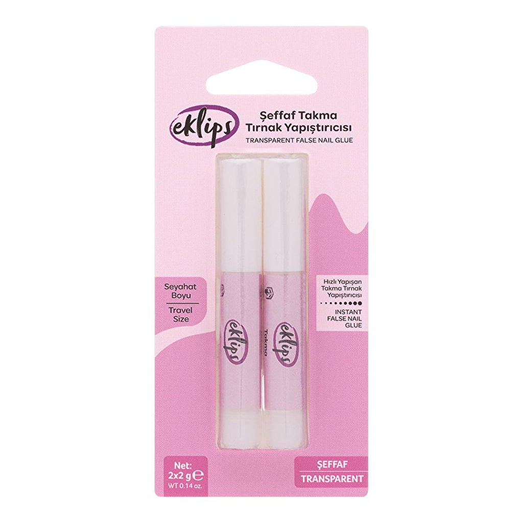 Eklips Strong Artificial Nail Adhesive: Secure, Long-Lasting False Nail Glue - Convenient 2 x 2gr Pack for Easy, Hygienic Application