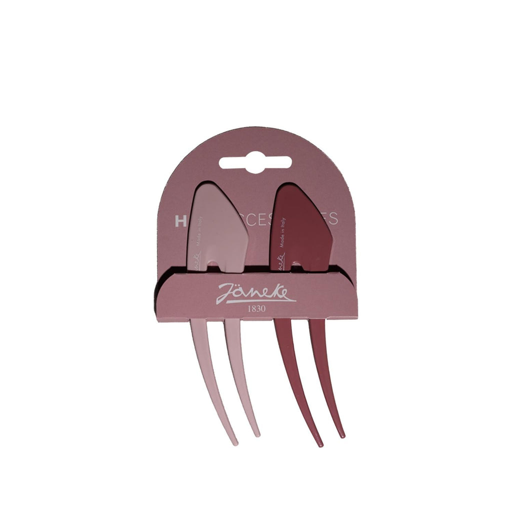 Janeke Large Pink Double Hair Clips for Secure Hold 2-Pack