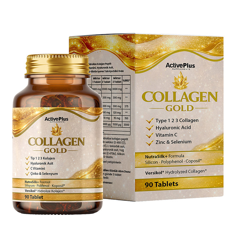 Active Plus Collagen Gold Type I, II & III Supplement 90 Tablets
