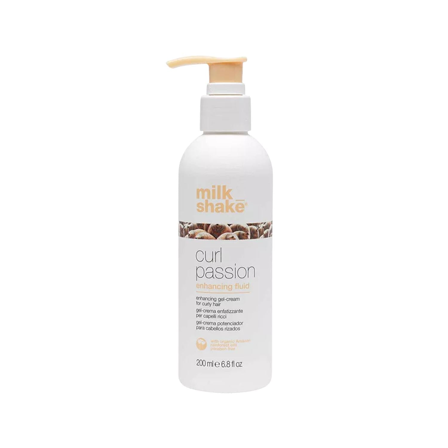 milk_shake Curl Passion Enhancing Fluid - 200ml Curl Defining Cream for Curly Hair, Strengthening & Frizz Reduction