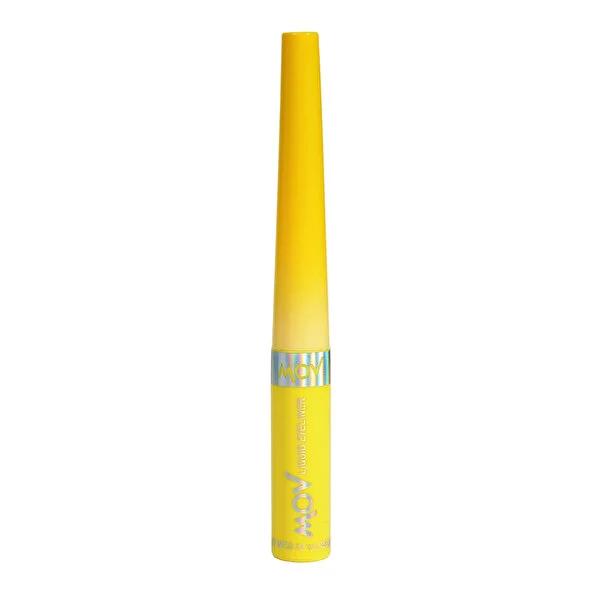 Mov Colored Eyeliner - Precise, Long-Lasting Liquid Makeup for Easy Application - Yellow 3.5g
