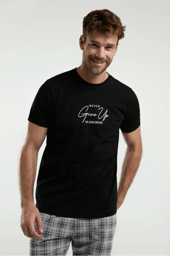 Arnetta Men's Loungewear Shorts Set Cozy Black 2-Piece