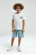 Arnetta Boys Bermuda Pyjama Set Soft White Loungewear