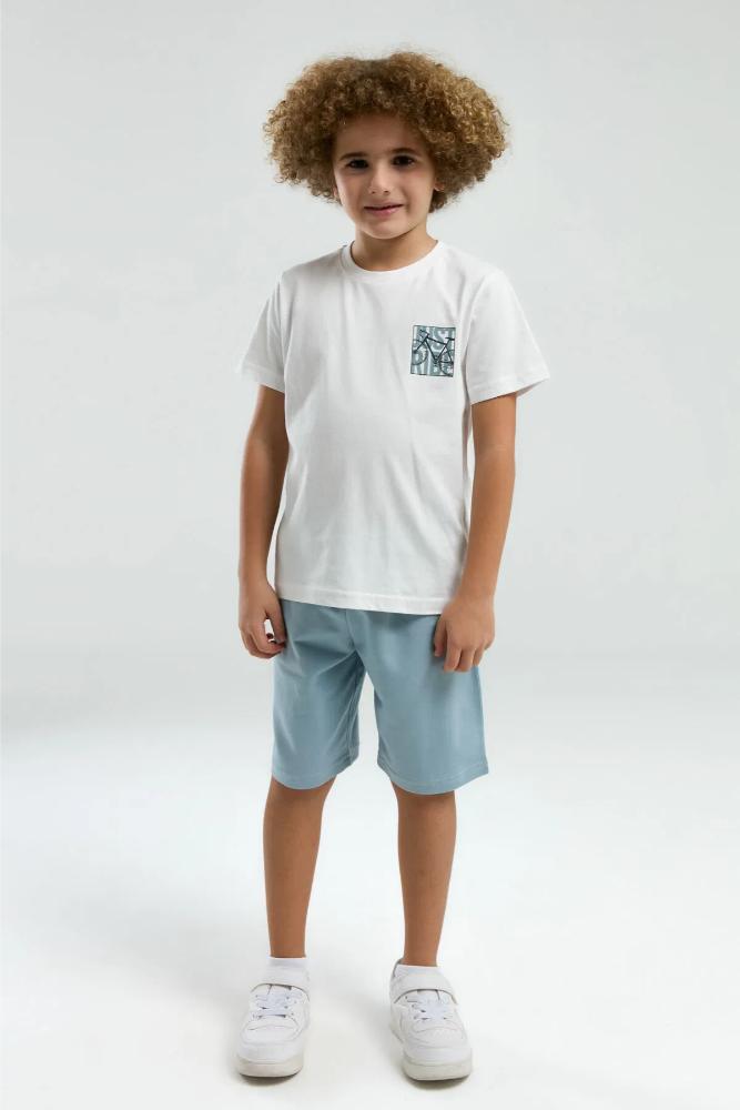 Arnetta Boys Bermuda Pyjama Set Soft White Loungewear