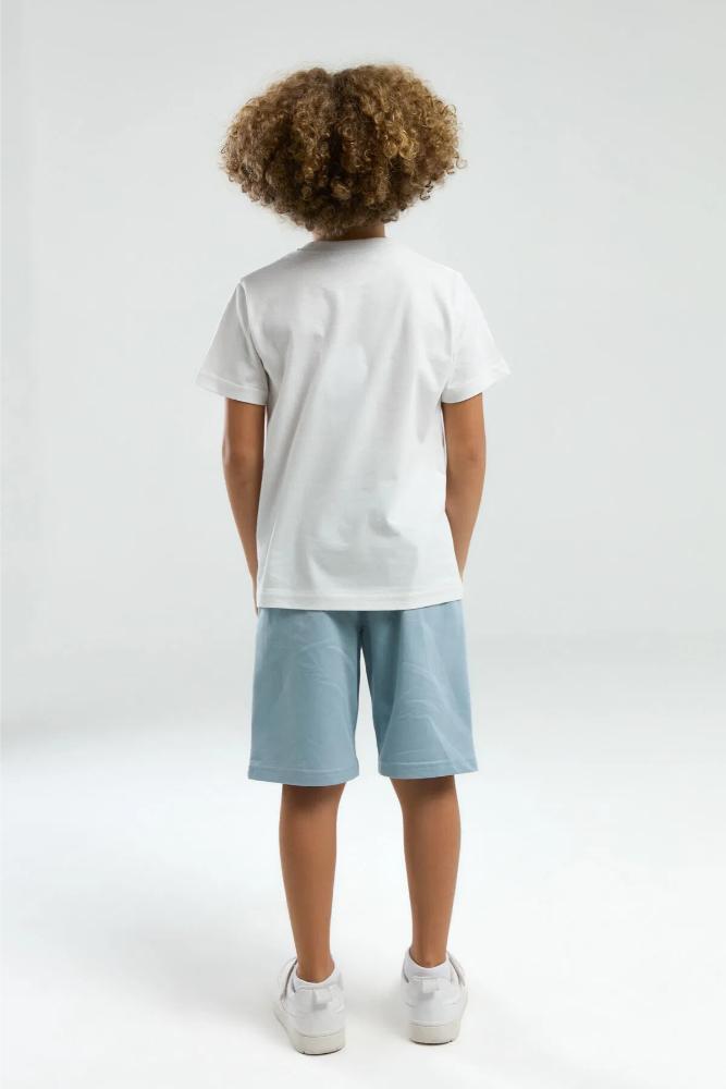 Arnetta Boys Bermuda Pyjama Set Soft White Loungewear