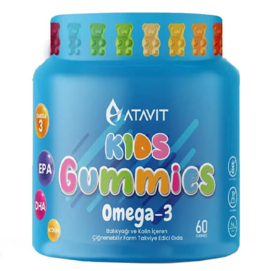 Atavit Kids Omega-3 & Choline Gummies for Children - 60 Count