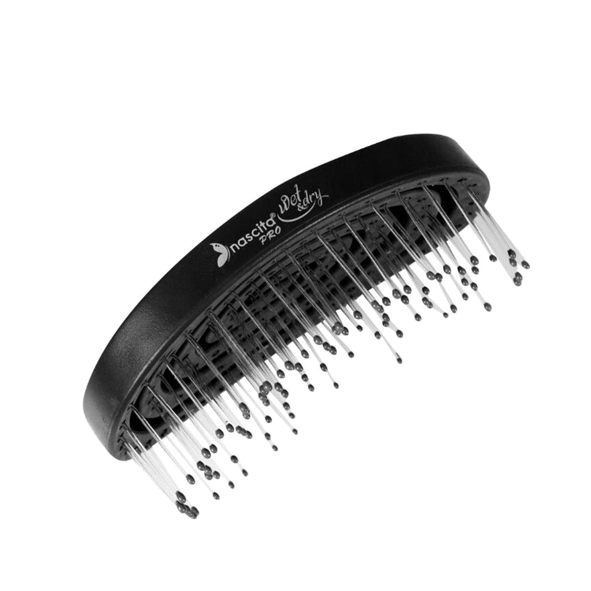 Nascita Pro 3D Oval Hair Brush - Black Detangling Brush with Ergonomic Handle