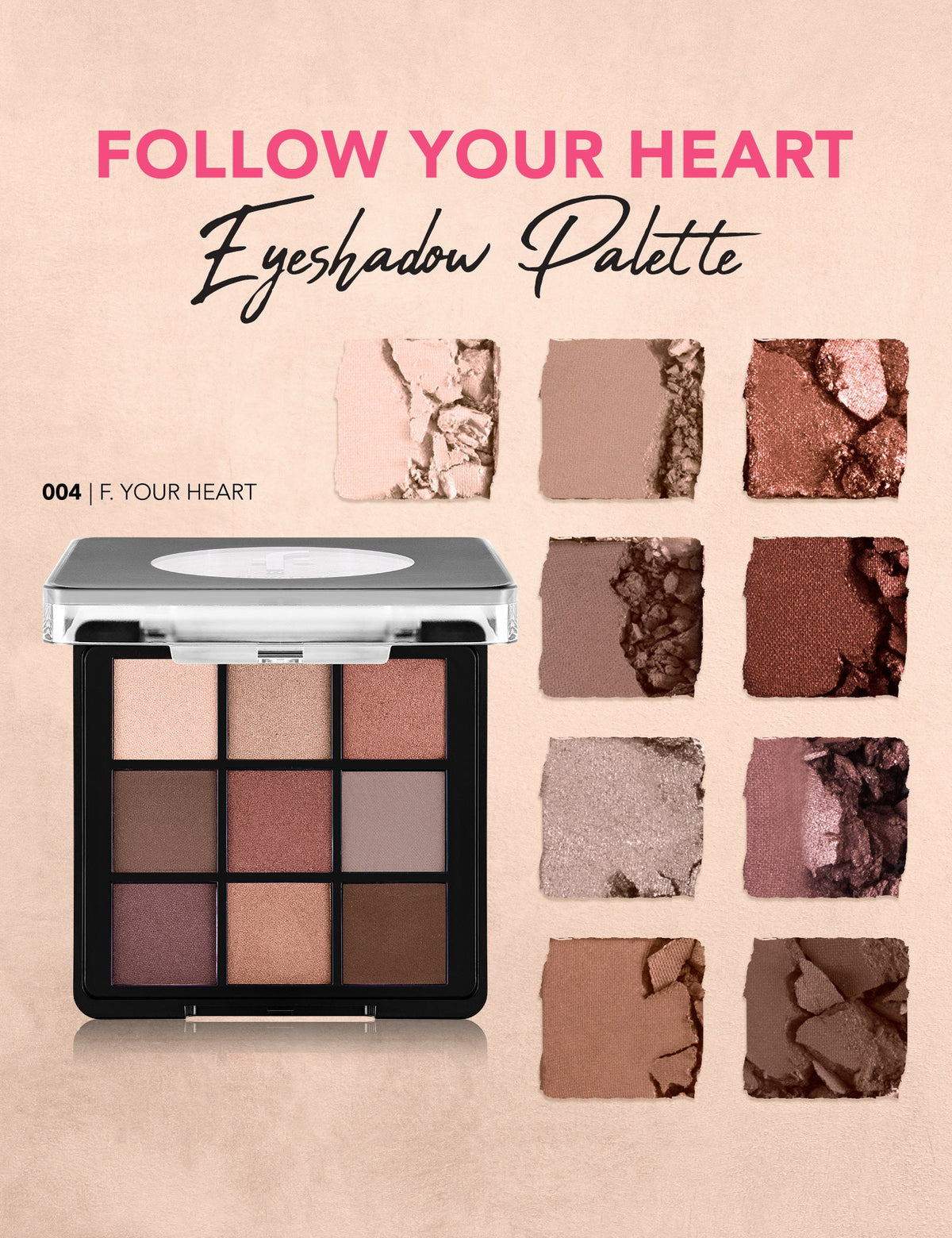 Flormar 9-Color Eyeshadow Palette with Matte & Shimmer Finishes