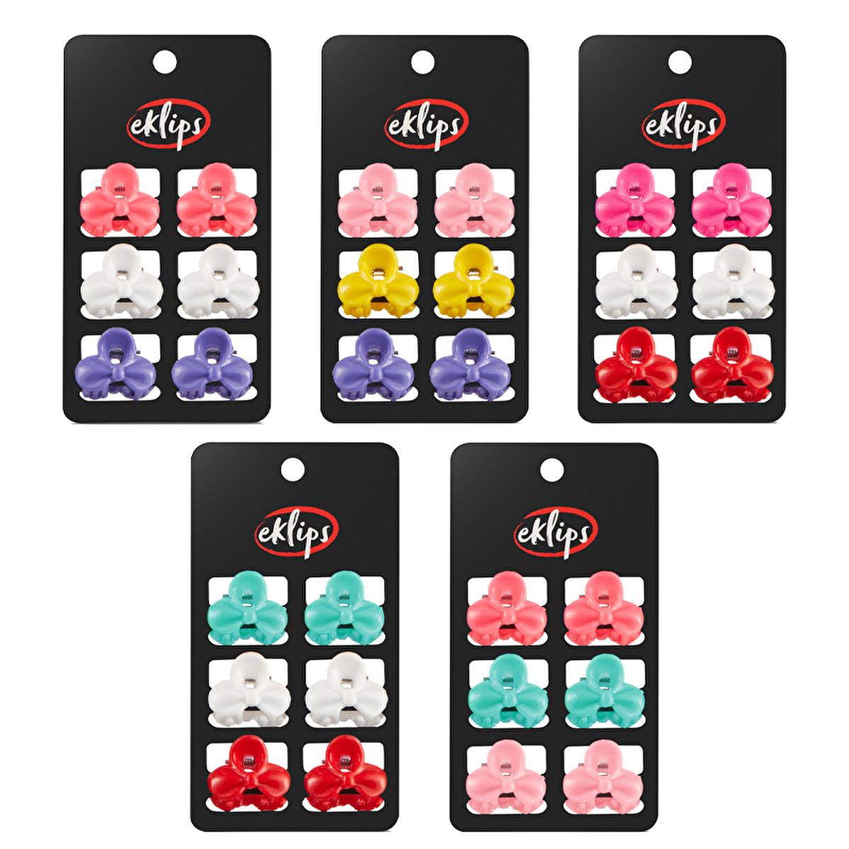 Eklips Assorted Mini Claw Hair Clips Set - 6 Pcs, Stylish Hold, Gentle Grip, Perfect for Styling & Accessories