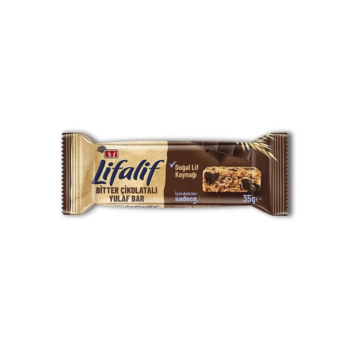 Eti Dark Chocolate Muesli Bar Crispy Whole Grain Snack 35g