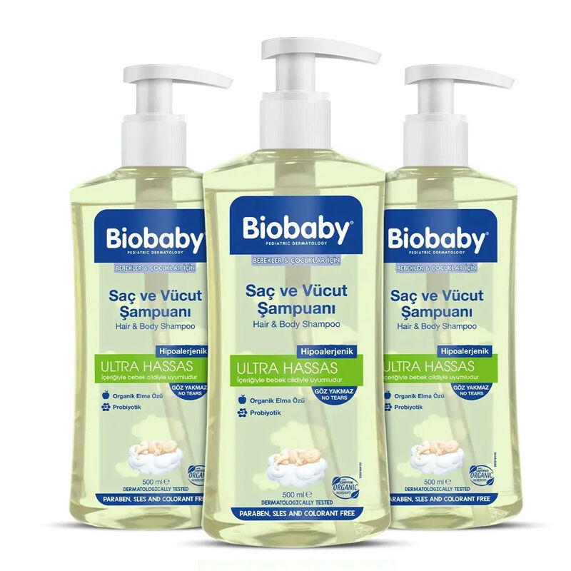 Biobaby Baby Hair & Body Shampoo with Chamomile 500ml