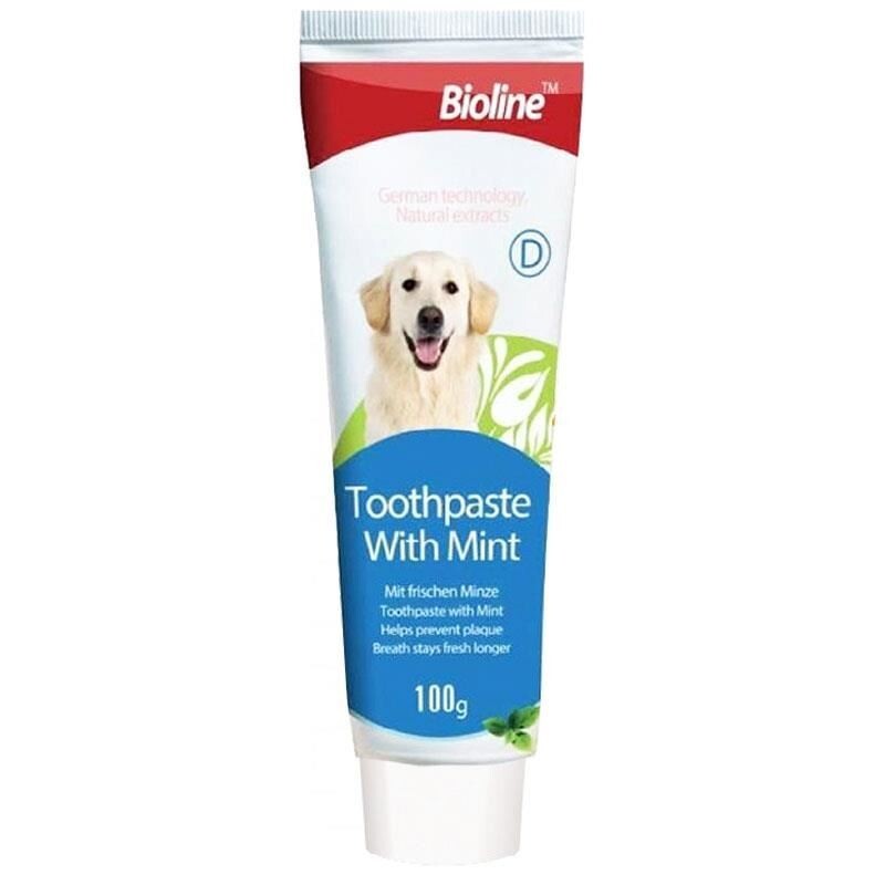 Bioline Mint Flavor Dog Toothpaste for Plaque Control 100g