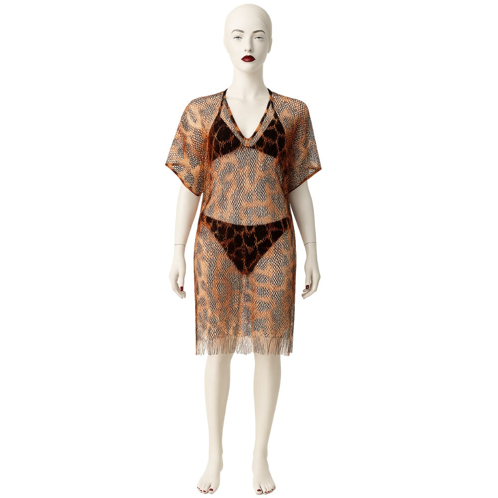 Blanc Du Nil Leopard Mesh Pareo Lightweight Cover-Up