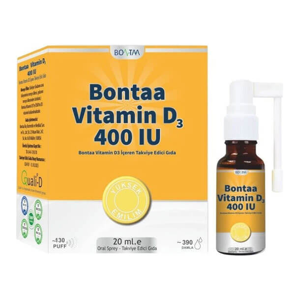 Bontaa Vitamin D3 400 IU Liquid Supplement 20 ml