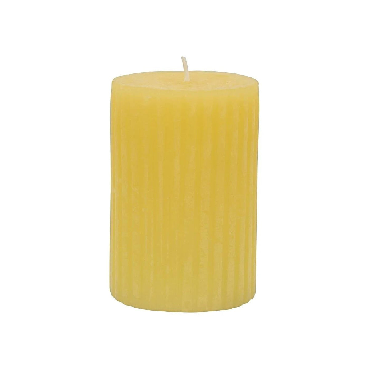 Rubin Licht Rustic Grooved Yellow Candle for Cozy Glow