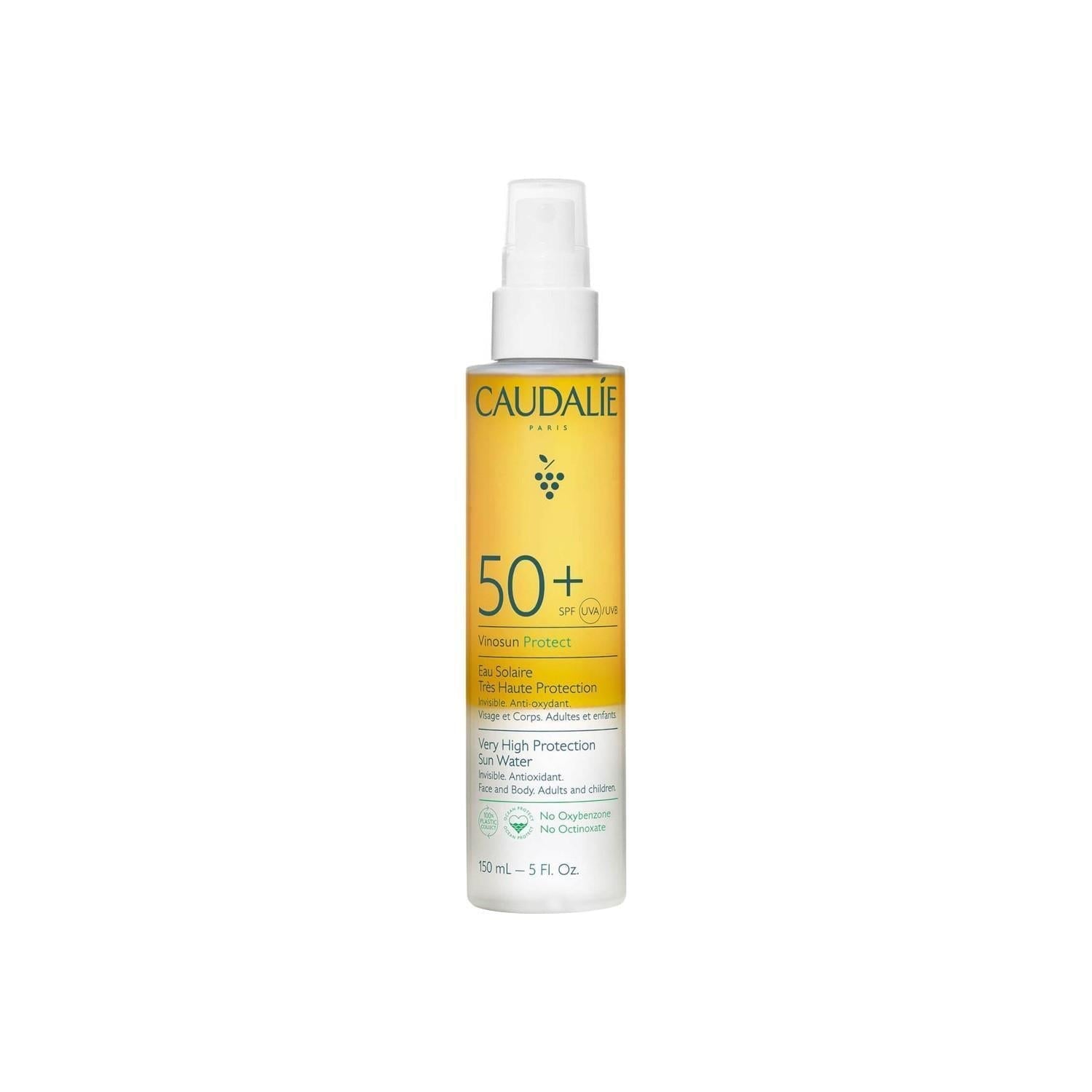 Caudalie Vinosun Protect SPF50 Sunscreen: High UVA/UVB Protection for Face, Body & Hair. Vegan, Antioxidant-Rich Formula