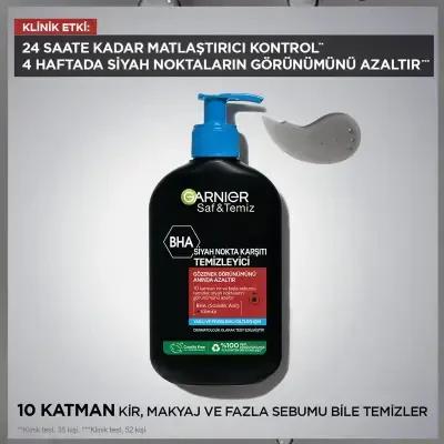 Garnier Charcoal Face Wash - 3-in-1 Blackhead Removal Facial Gel with Salicylic Acid, 8.45 fl oz