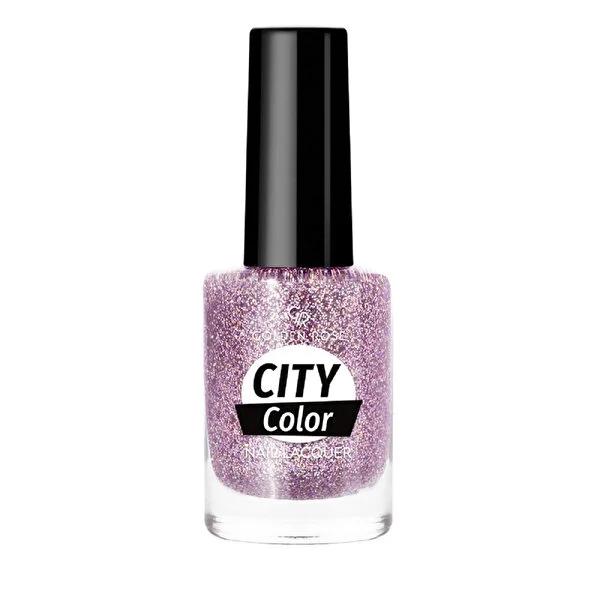 Golden Rose City Color Glitter Nail Polish No. 102 - Long-Lasting Glitter Finish for Vibrant Nail Color