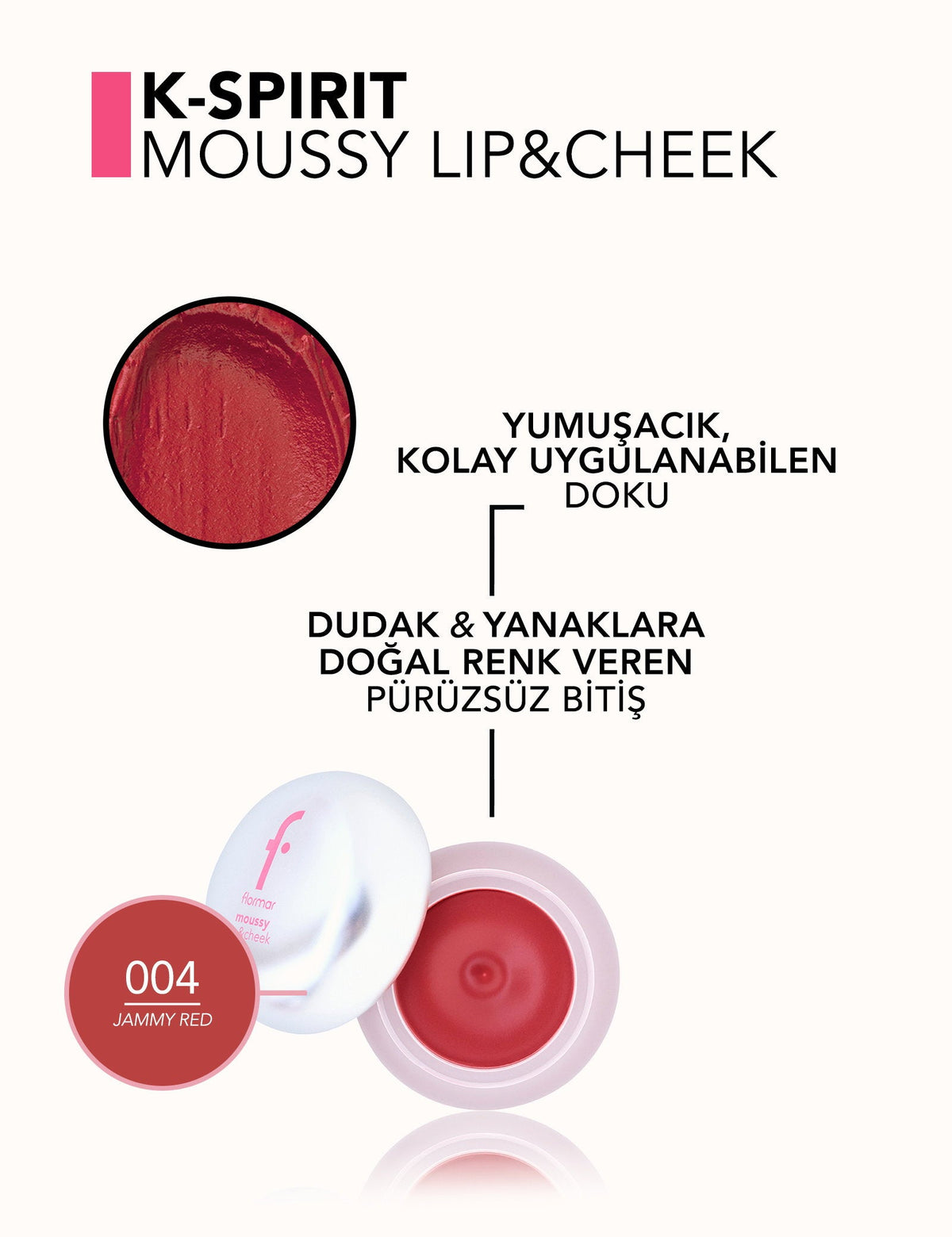 Flormar K-Spirit Moussy Lip & Cheek Velvet Tint