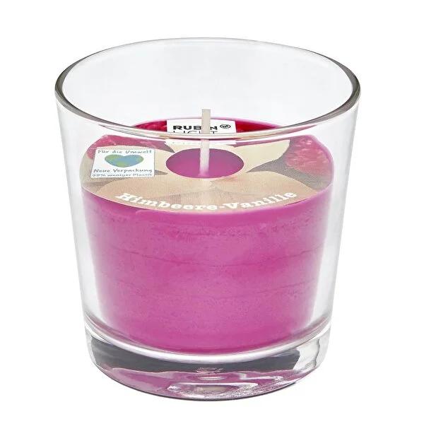 Rubin Licht: Raspberry Vanilla Scented Candle - Long Burning Glass Jar Candle for Aromatherapy & Home Fragrance