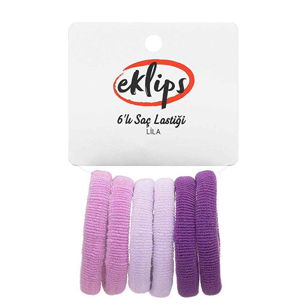 Eklips Lilac Hair Elastics Set for Secure Hold 6-Pack