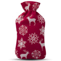 VPW Polar Fleece Hot Water Bottle 2 Liter - Soothing Warmth & Pain Relief - Machine Washable Cover - Winter Warmer & Christmas Gift