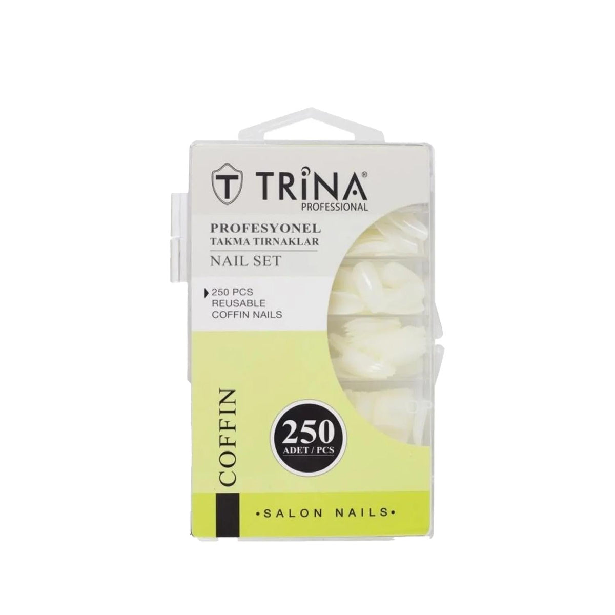 Trina Coffin Nail Tips 250 Pieces - Artificial Nail Enhancements for DIY Nail Art