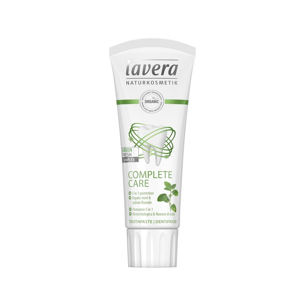 Lavera Complete Care Toothpaste 75ml - Natural Fluoride-Free Oral Hygiene for Sensitive Teeth & Healthy Gums